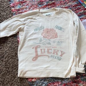 cream lucky Brand Crewneck Sweatshirt size XS